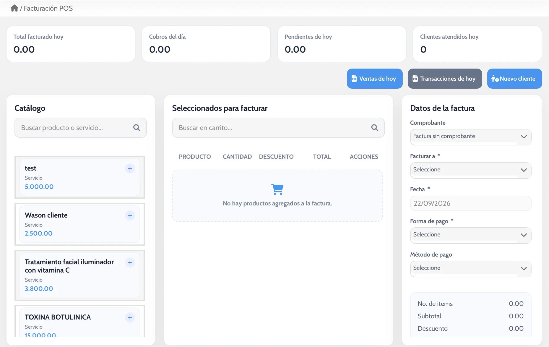 Facturación POS en E-Skin
